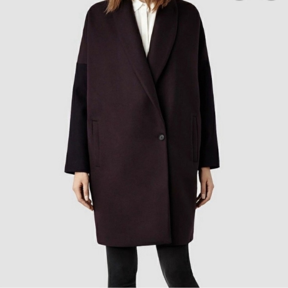 All Saints Two Tone Wool Coat